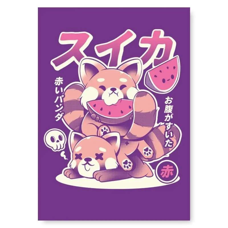 Japanilainen punainen panda juliste