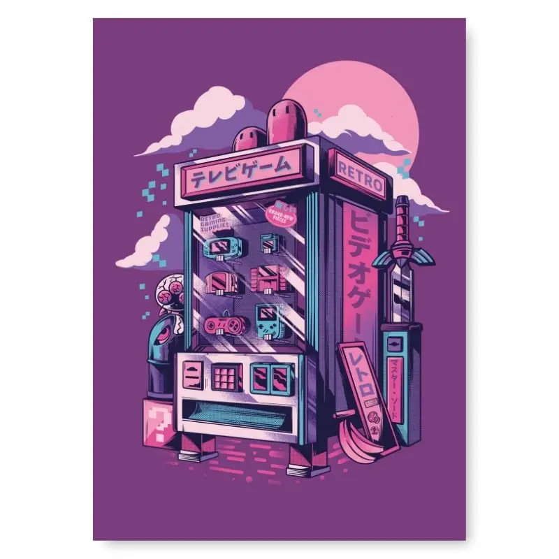 Japanilainen Retro Gaming juliste