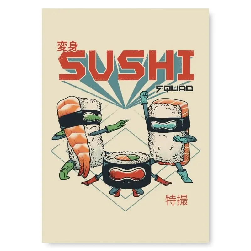 Japanilainen Sushi Squad juliste