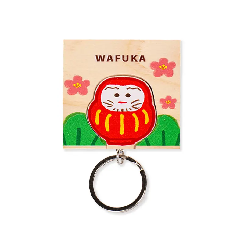 Japanilainen sypressi avaimenperä Daruma