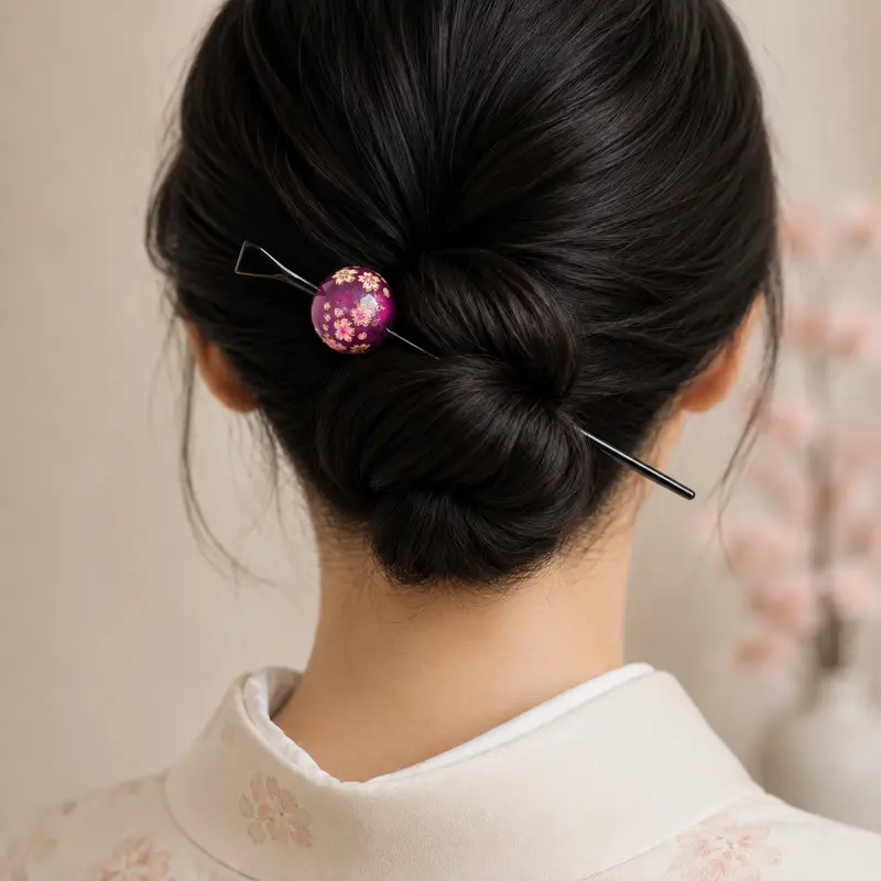 Japanilainen Tama Kanzashi Ukidama, violetti