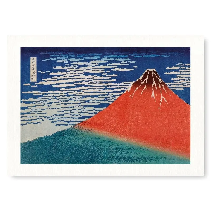 Japanilainen tuloste Mount Fuji Punainen