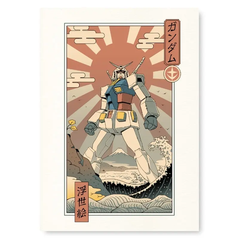 Japanilainen Ukiyo-e juliste Mécha & Fuji
