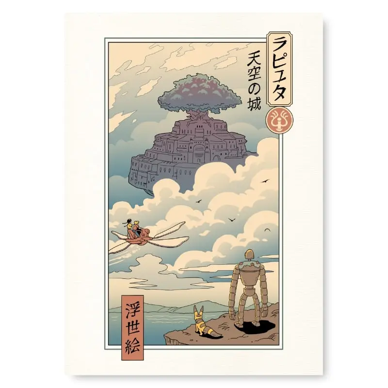 Japanilainen Ukiyo-e Laputa juliste