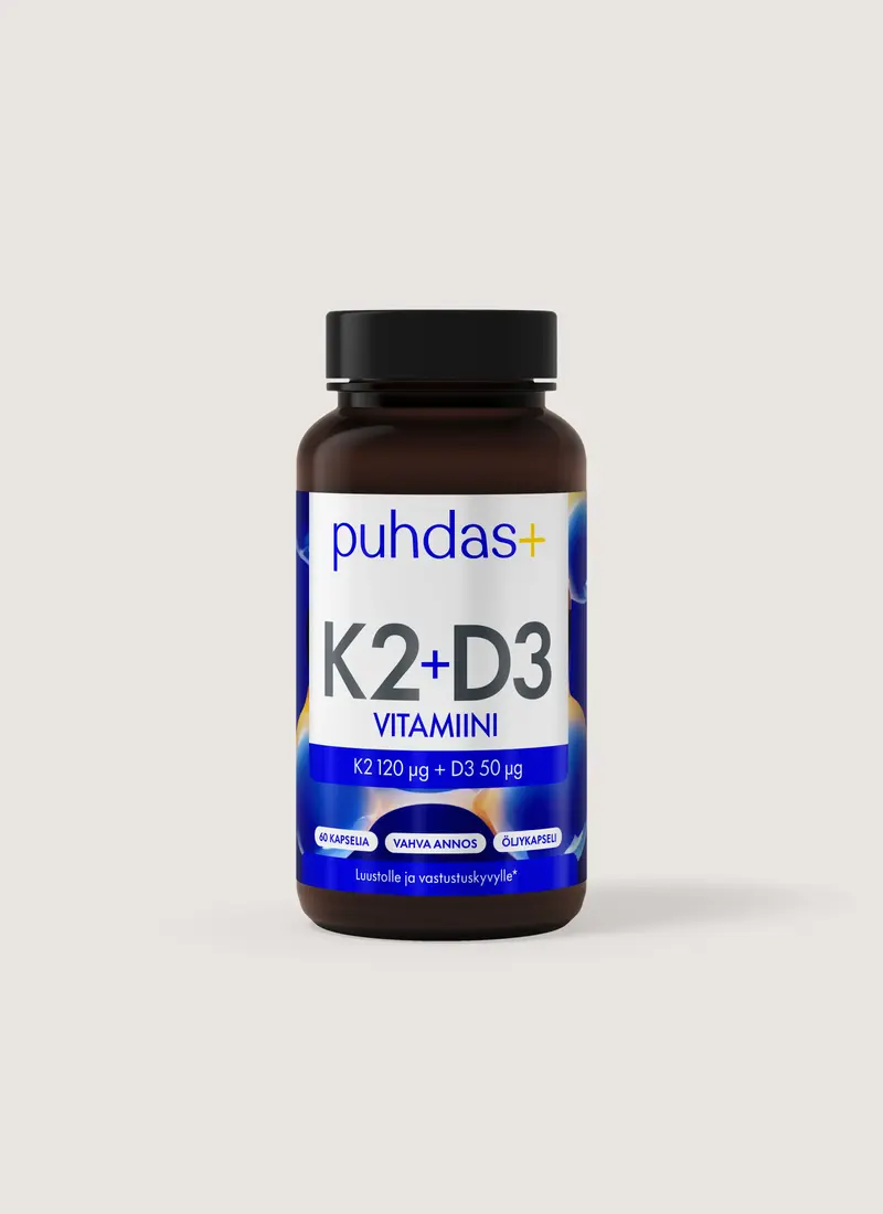 K2 vitamiini 120µg +D3-vitamiini 50µg
