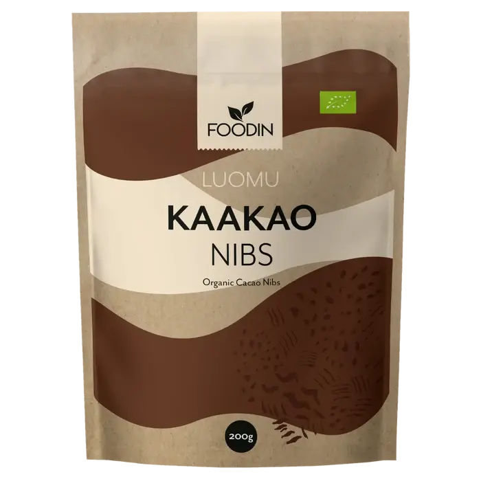 Kaakaonibs, Raaka, Luomu 200g, Foodin
