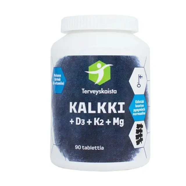 Kalkki + D3 + K2 + Mg 90 tabl, Terveyskaista
