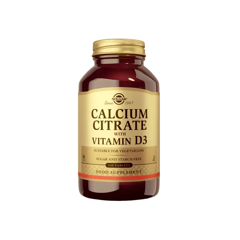 Kalsium Sitraatti + D3-vitamiini 240 tabl, Solgar