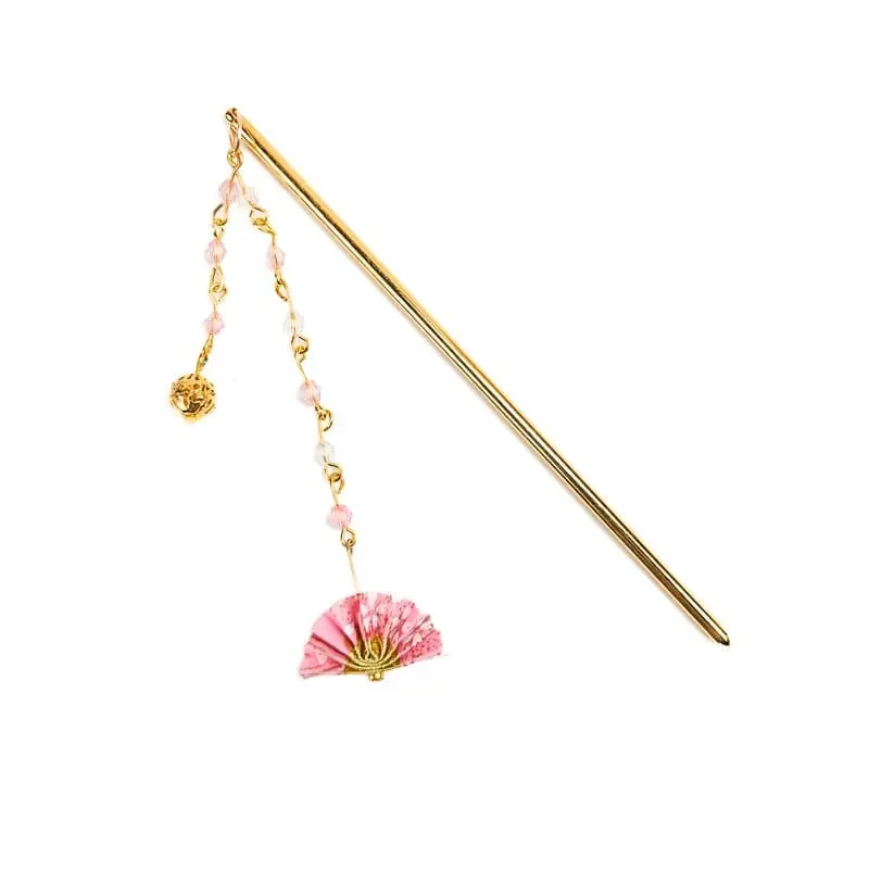 Kanzashi japanilainen vaaleanpunainen tuuletin