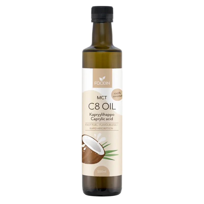 Kapryylihappo, (100% kookosöljypohjainen) 500ml, Foodin