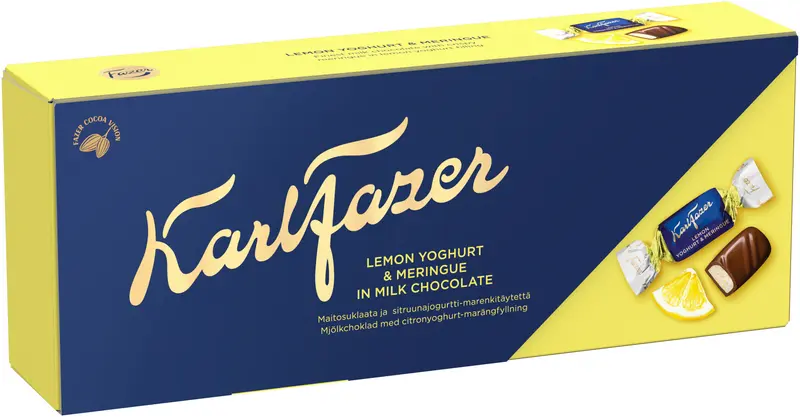 Karl Fazer sitruuna-marenkijogurtti maitosuklaakonvehteja 250g
