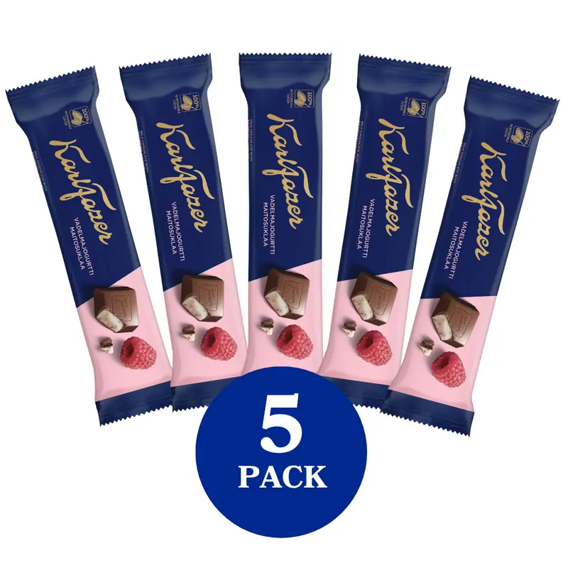 Karl Fazer vadelmajogurtti suklaapatukka 37g 5-PACK