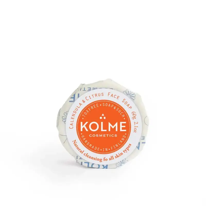 Kasvosaippua Kehäkukka+Sitrus, normaalille iholle 60g, Kolme Cosmetics