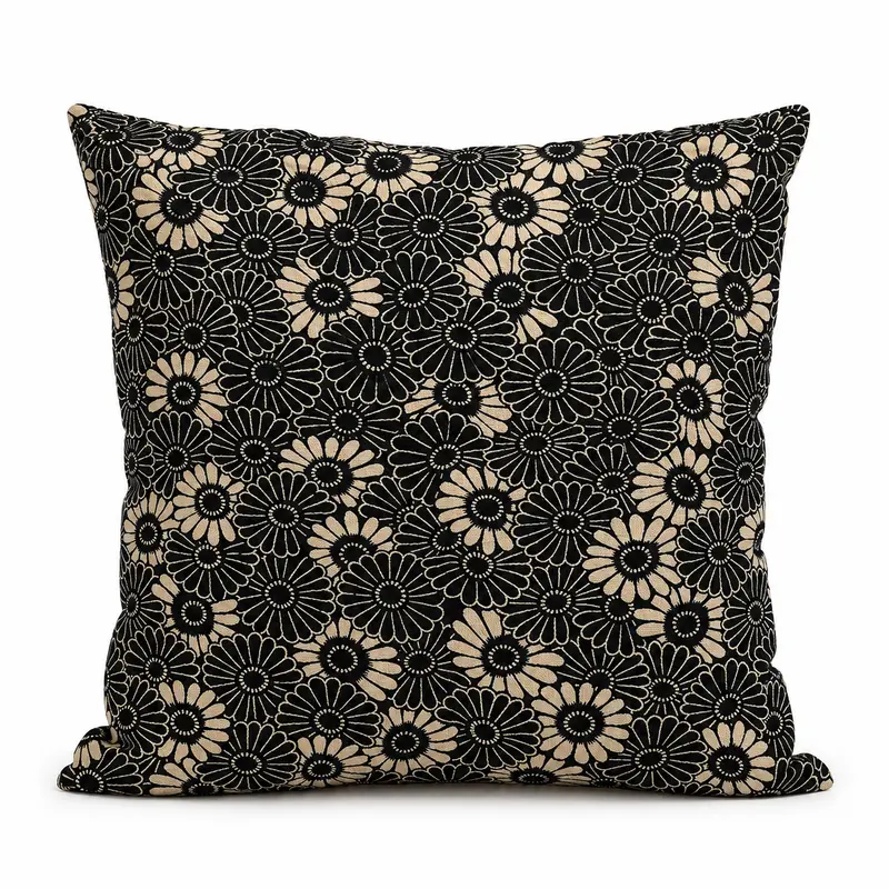 Kikuzukushi japanilainen tyynynpäällinen musta - 45x45 cm