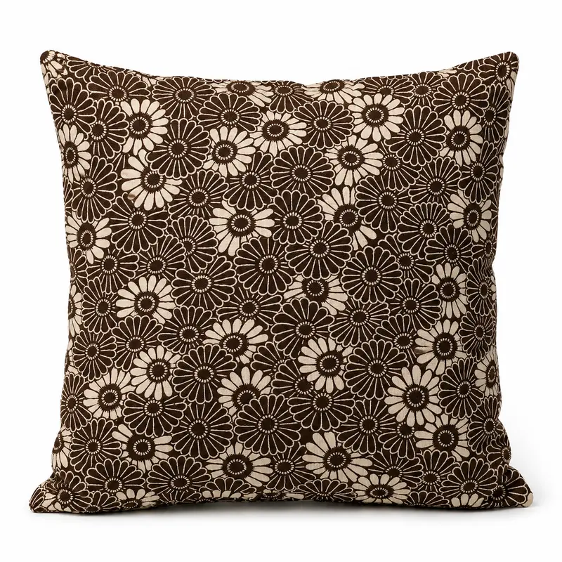 Kikuzukushi japanilainen tyynynpäällinen ruskea - 45x45 cm