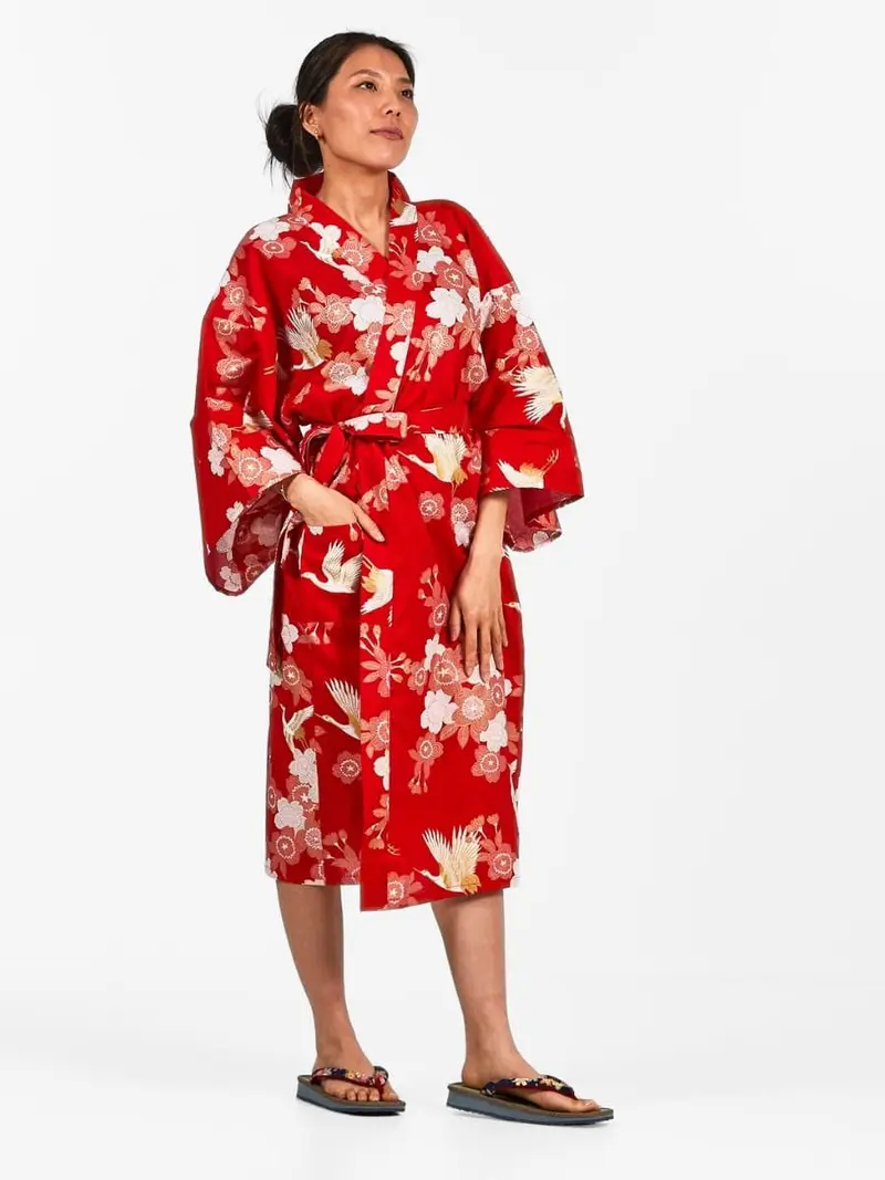 Kimono Happi nainen Sakura to Tsuru