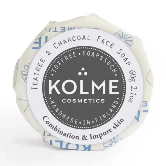 Kolme Cosmetics Kasvosaippua Teepuuöljy & Aktiivihiili