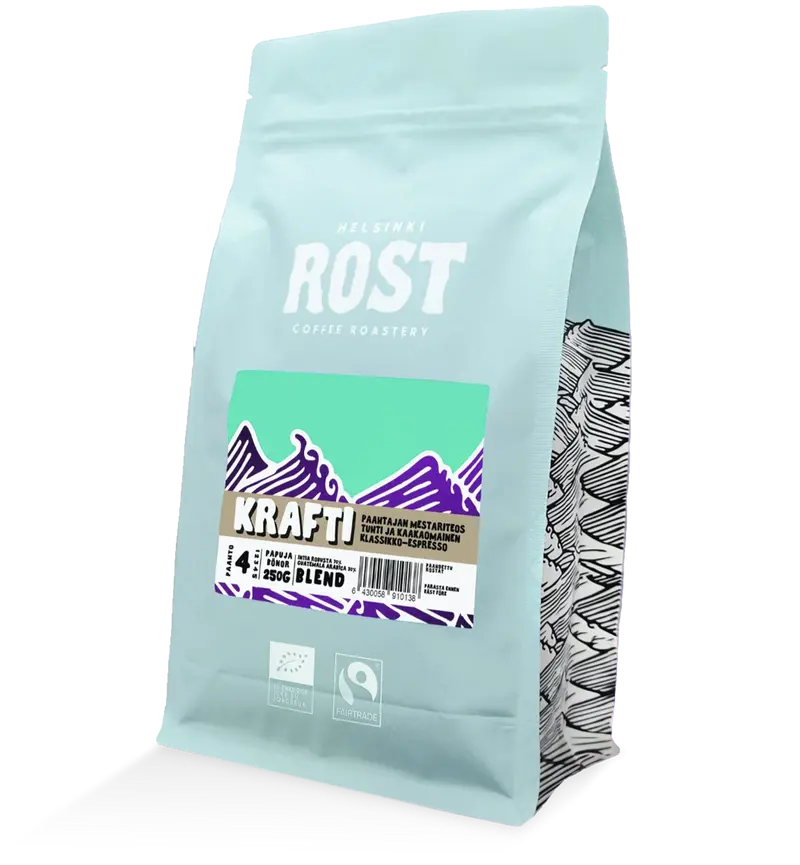 KRAFTI – Tummapaahtoinen luomuespresso | ROST-Kahvipaahtimo