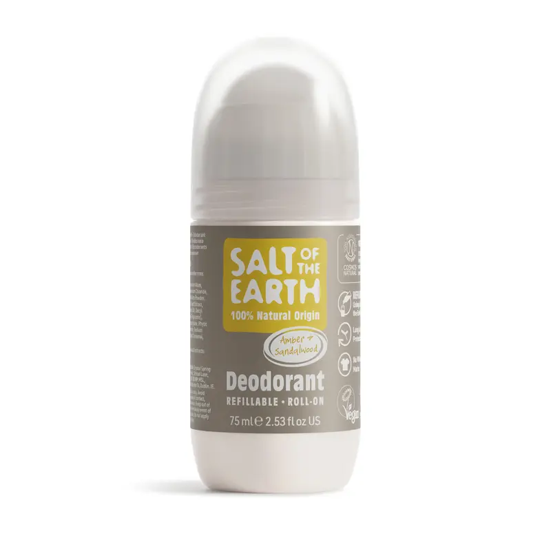 Kristallisuoladeo, Roll-on, Meripihka & Santelipuu, 75 ml