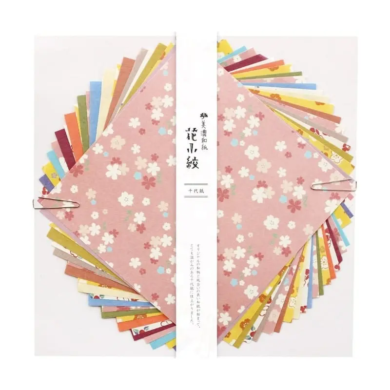 Kukkainen Chiyogami Japanilainen paperi - 15x15 cm