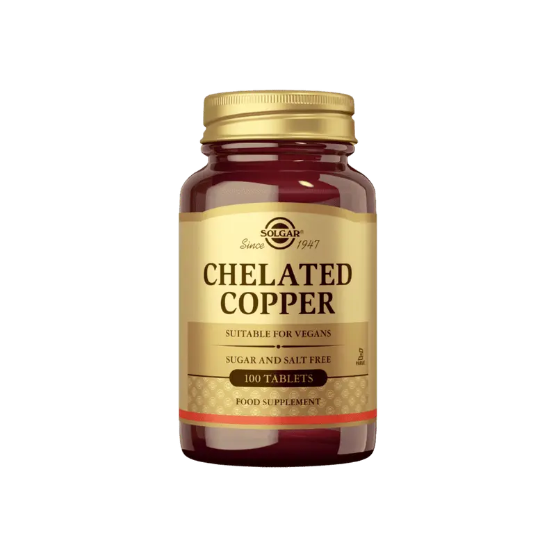 Kuparikelaatti Chelated Copper 2.5mg 100 tabl, Solgar