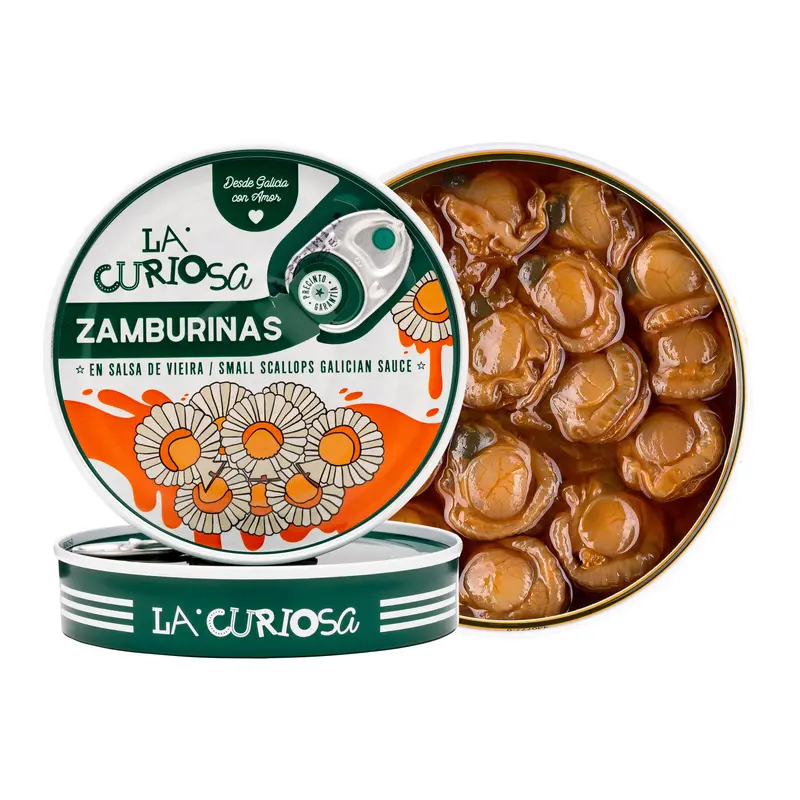 La Curiosa Kampasimpukat galicialaisessa kastikkeessa