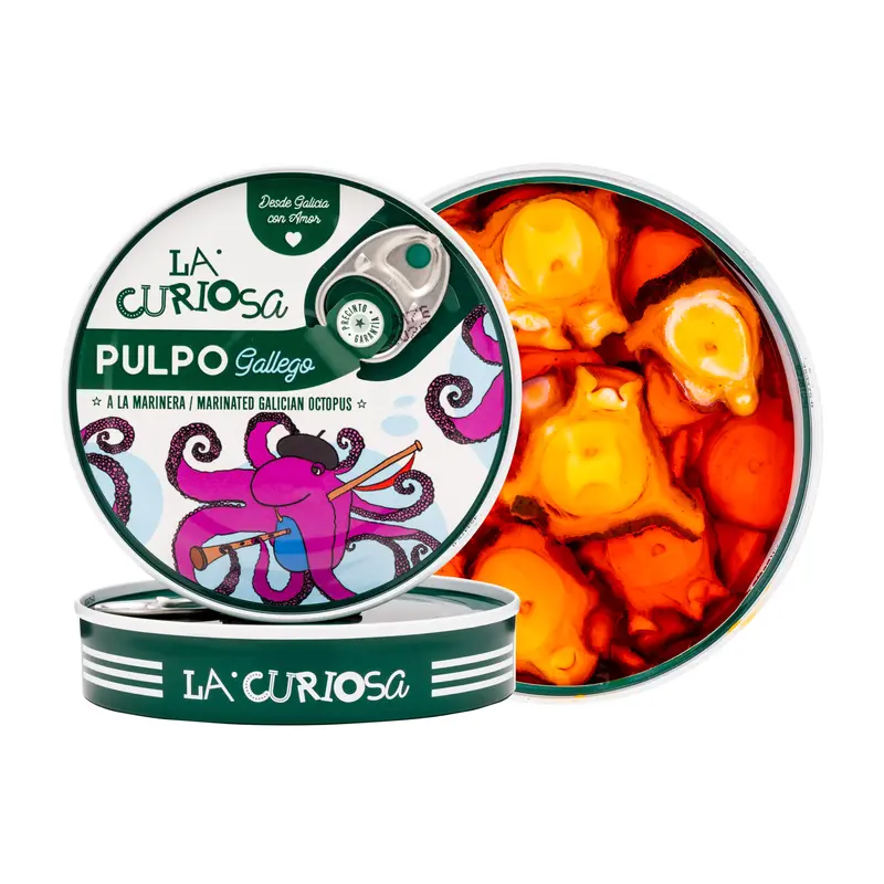 La Curiosa Marinoitu Mustekala oliiviöljyssä
