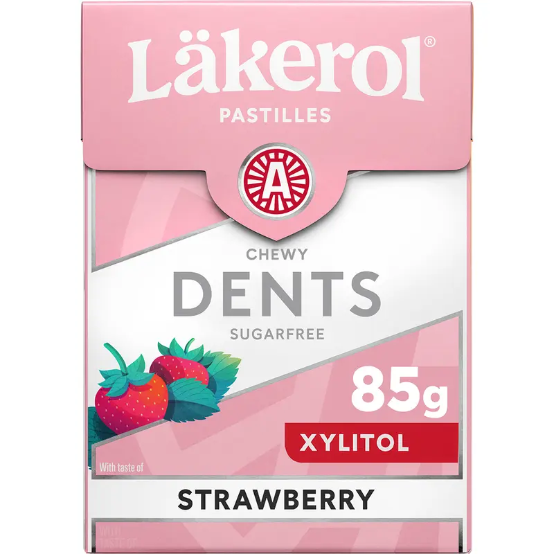 Läkerol Dents Strawberry ksylitolipastilli 85g