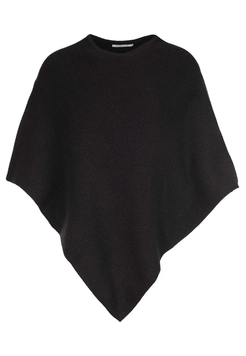 Lasessor Bethina-neuleponcho struktuuripinnalla 67*70cm, musta