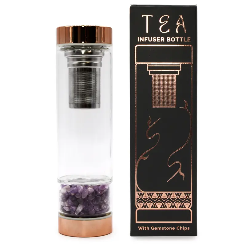Lasipullo teesiivilällä 500ml- Ametisti