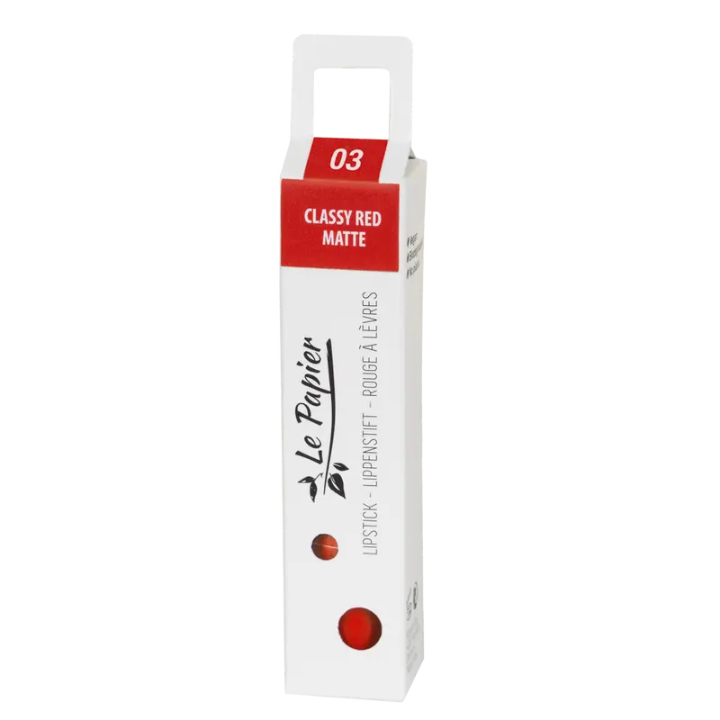 Le Papier Paper tube lipstick - CLASSY RED 03 Matte - vegaaninen huulipuna