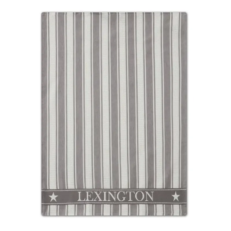 Lexington Icons waffle keittiöpyyhe luomupuuvillaa 50*70cm, harmaa/valkoinen