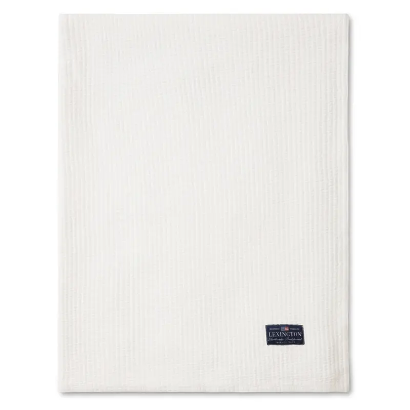 Lexington päiväpeitto raidallista puuvillaa 260*240cm, valkoinen