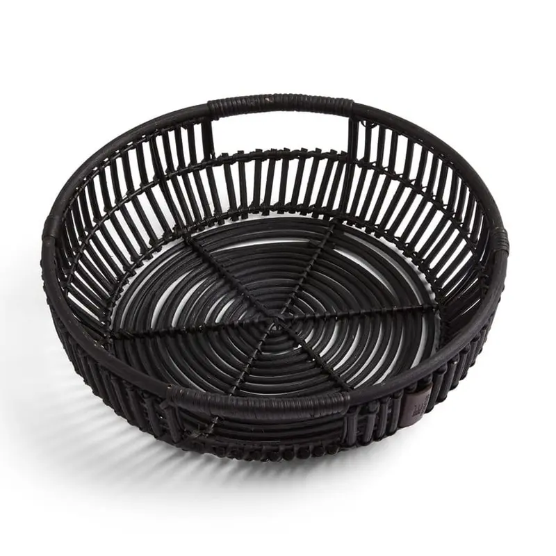 Lexington pyöreä kori/tarjotin rottinkia ø37cm, musta