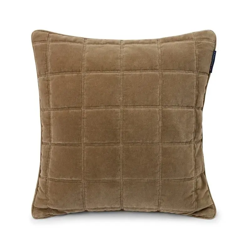 Lexington tikattu tyynynpäällinen puuvillasamettia 50*50cm, saksanpähkinä