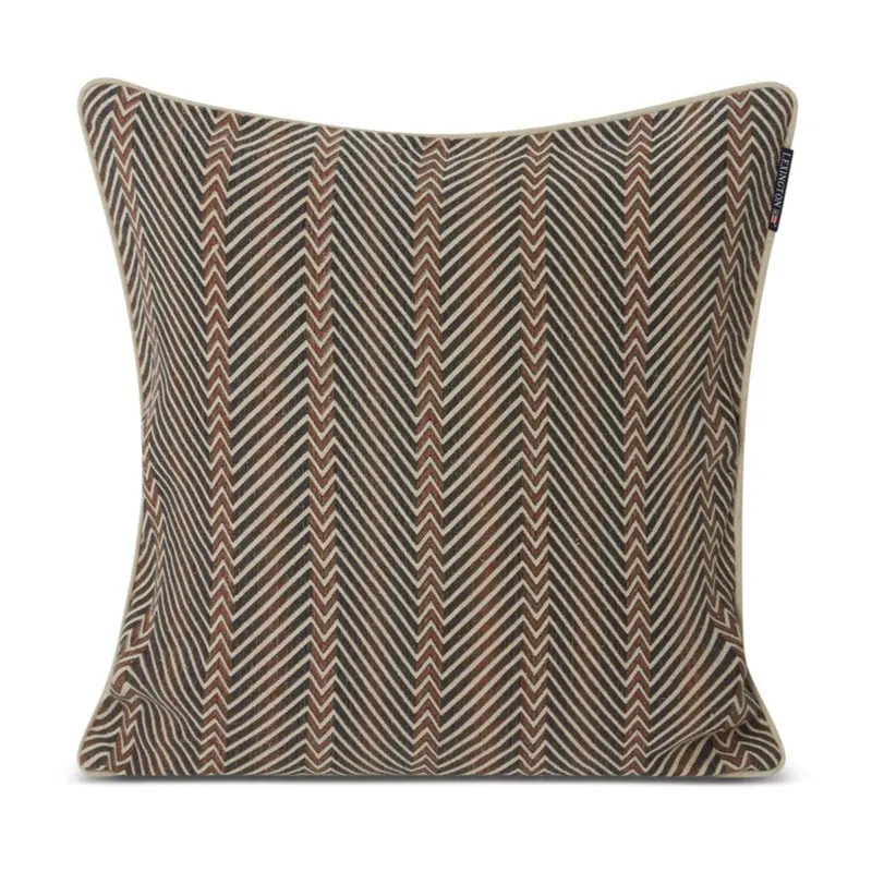 Lexington tyynynpäällinen pellavaa/puuvillaa 50*50cm, ruskea kalanruotokuvio