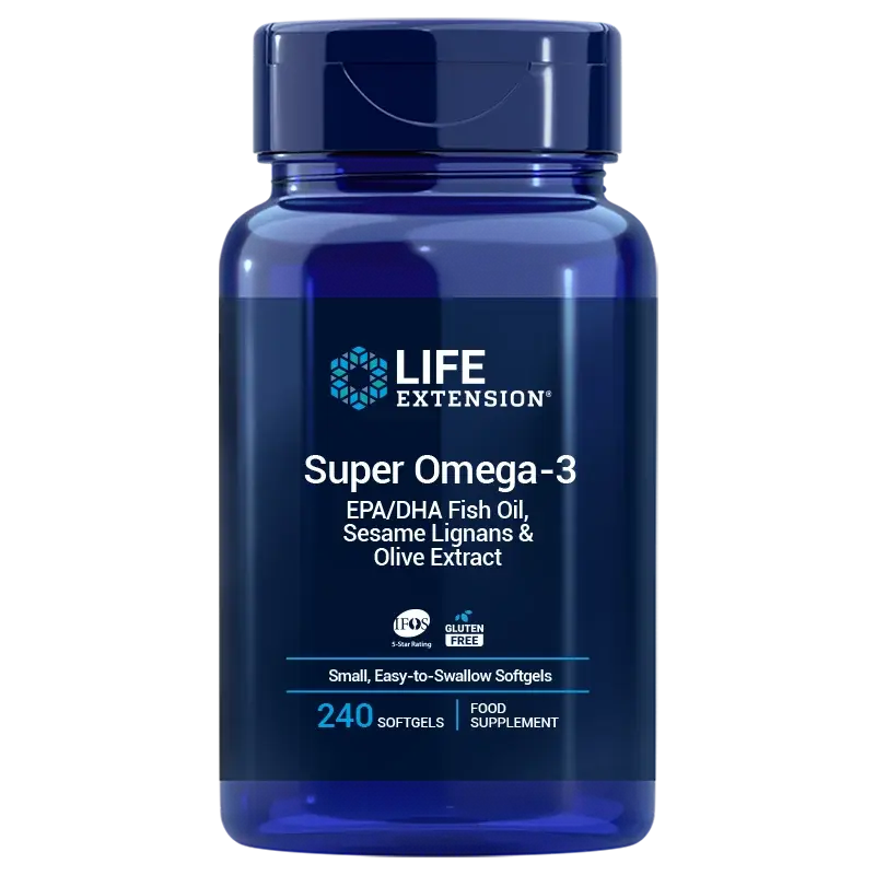 Life Extension Super Omega-3 EPA/DHA Fish Oil, Sesame Lignans & Olive Extract