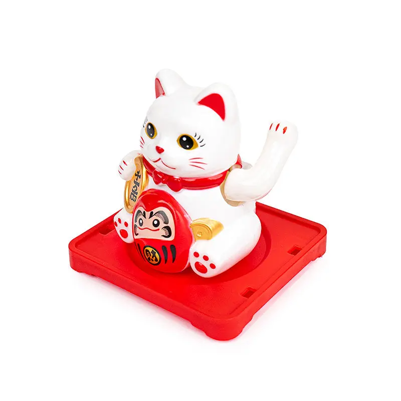 Liikkuva Aurinkokennolla Toimiva Maneki Neko Kissa - Daruma