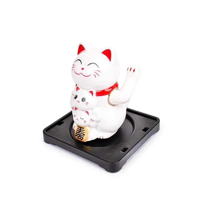 Liikkuva Aurinkokennolla Toimiva Maneki Neko Kissa - Perhe