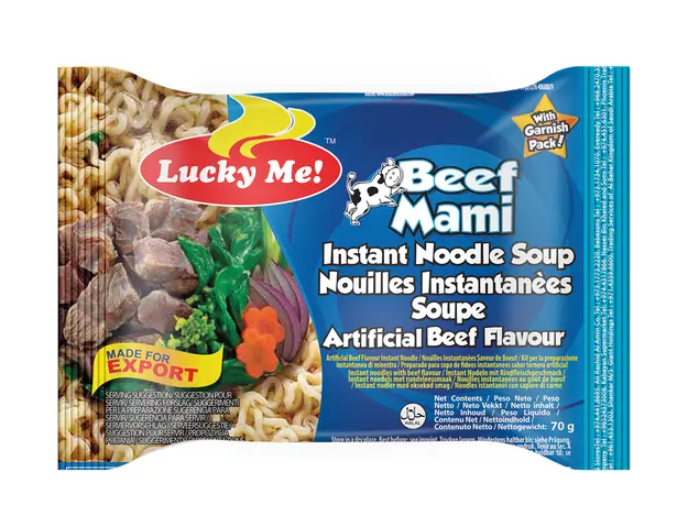 LUCKY ME, INSTANT NOODLE PANCIT CANTON BEEF 55G, BOX 24PCS X55G