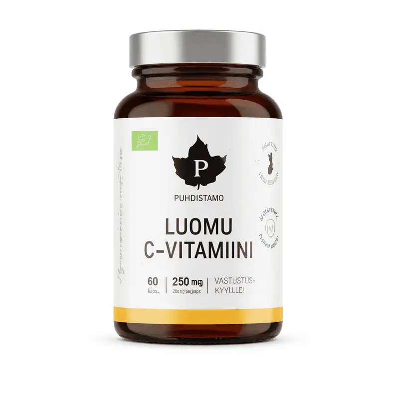 Luomu C-vitamiini 250mg 60 kaps, Puhdistamo