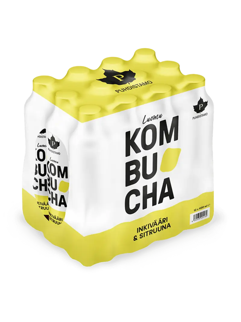 Luomu Kombucha Inkivääri & Sitruuna - 400 ml 12-pack