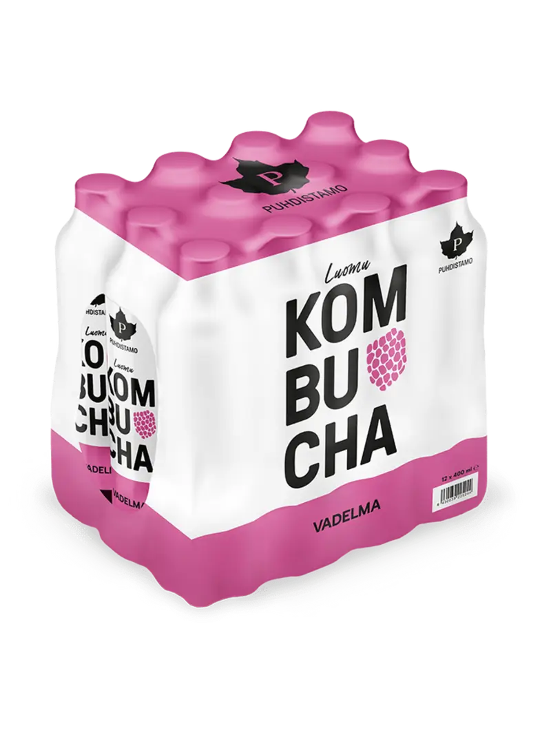 Luomu Kombucha Vadelma - 400 ml 12-pack