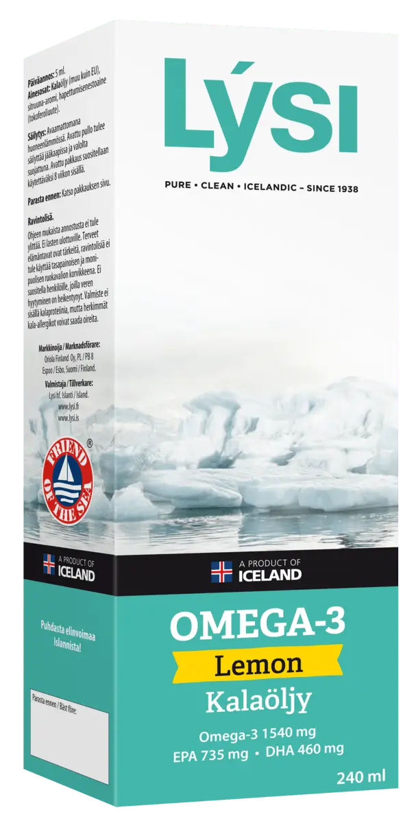 Lysi Omega-3 Lemon - Kalaöljy Sitruuna 240 ml