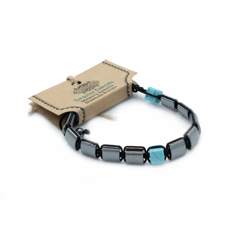 Magneettinen Hematiitti-Turkoosi Shamballa-rannekoru