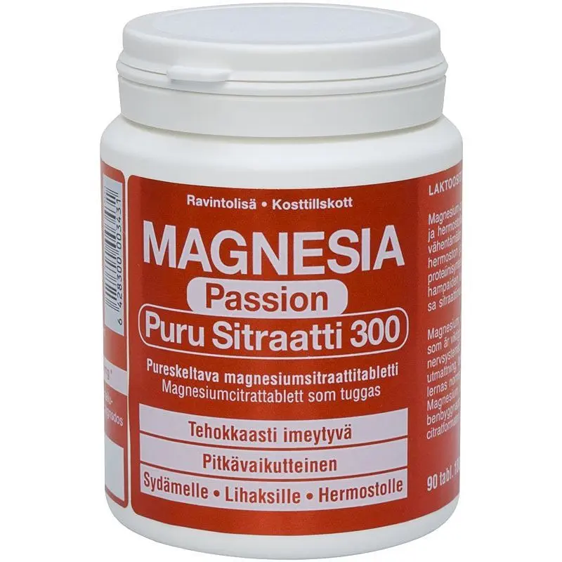 Magnesia Passion Puru magnesiumsitraatti 300 90 tabl.
