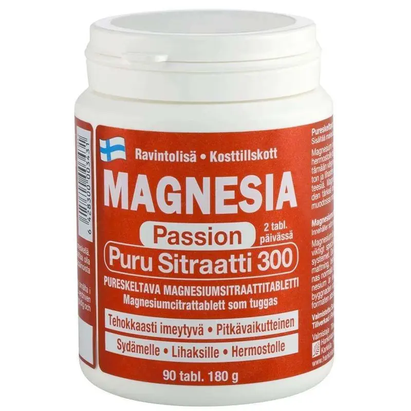 Magnesia Passion Puru Sitraatti 300 - Magnesiumsitraattitabletti 90 tabl.