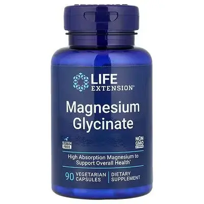 Magnesium Glycinate 105mg- 90 vegekaps, Life Extension