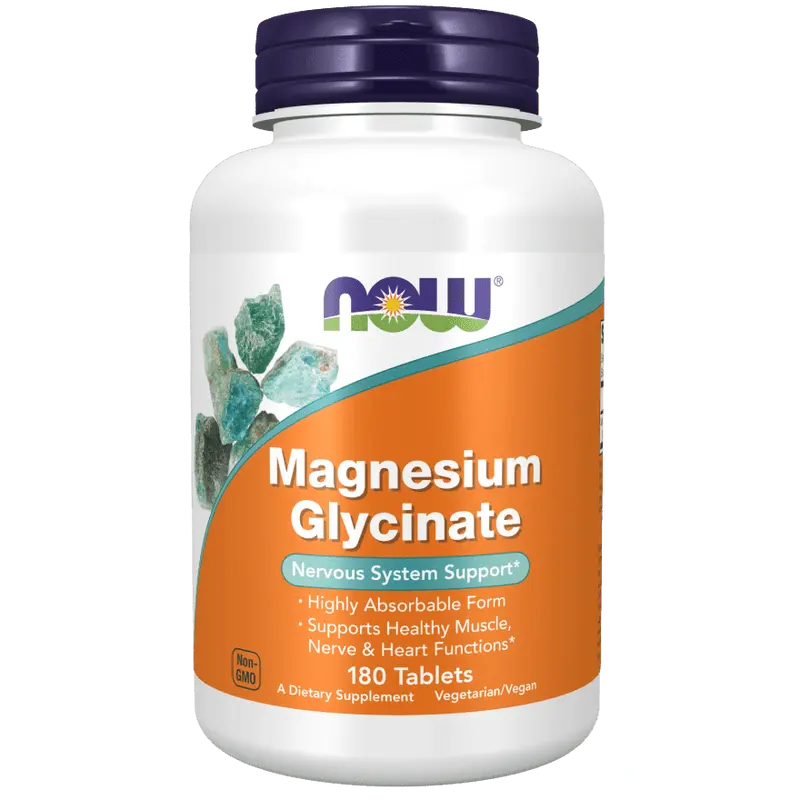 Magnesium Glycinate 200mg 180 tabl, NOW Foods
