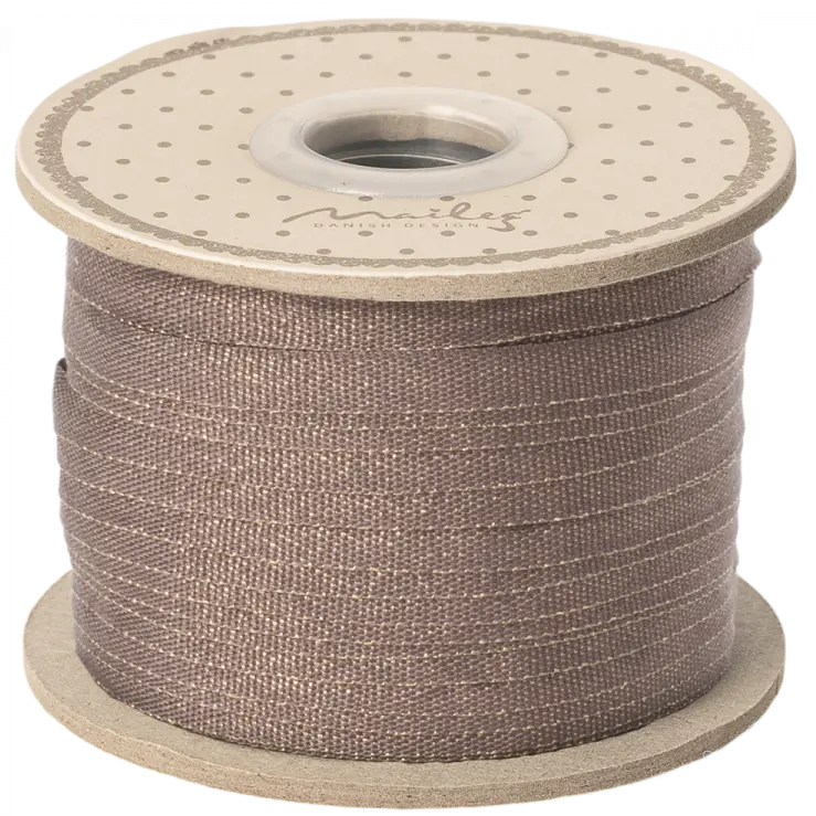 Maileg Koristenauha 25 m dusty grape/gold